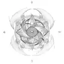 wind rose with colors and dragons  tattoo design idea