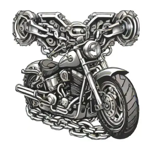 Motorcycle chain  tattoo design idea