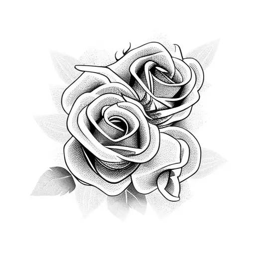 Roses with a snake tattoo design idea