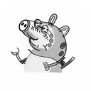 muscular peppa pig tattoo design idea