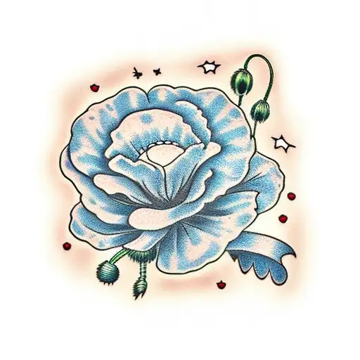 poppy memorial piece tattoo design idea
