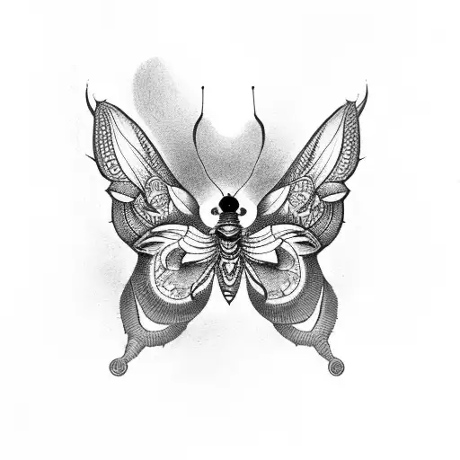 All about that post caterpillar, all about that pre butterfly tattoo design idea