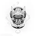 turbo spacial mecha skull tattoo design idea