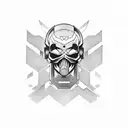 turbo spacial mecha skull tattoo design idea