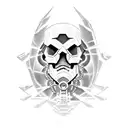turbo spacial mecha skull tattoo design idea