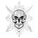 turbo spacial mecha skull tattoo design idea