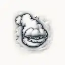 behind every cloud is a silver lining  tattoo design idea
