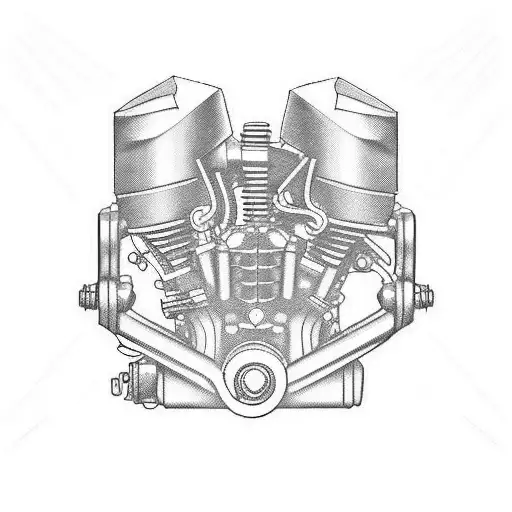 motorcycle engine v-twin tattoo design idea