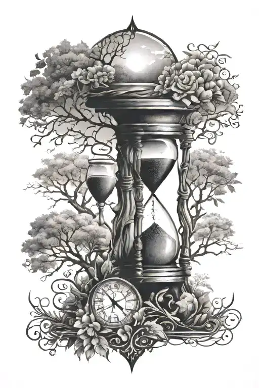 hourglass with tree of life tattoo tattoo design idea