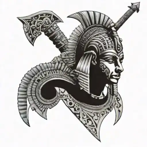 Fiat and sword in egyptian style   tattoo design idea