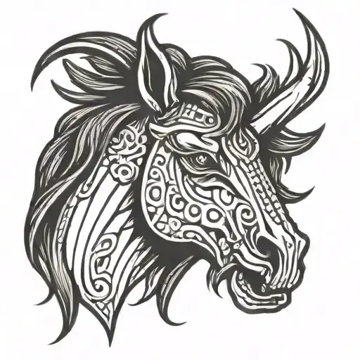 dark horse head for arm band tattoo tattoo design idea