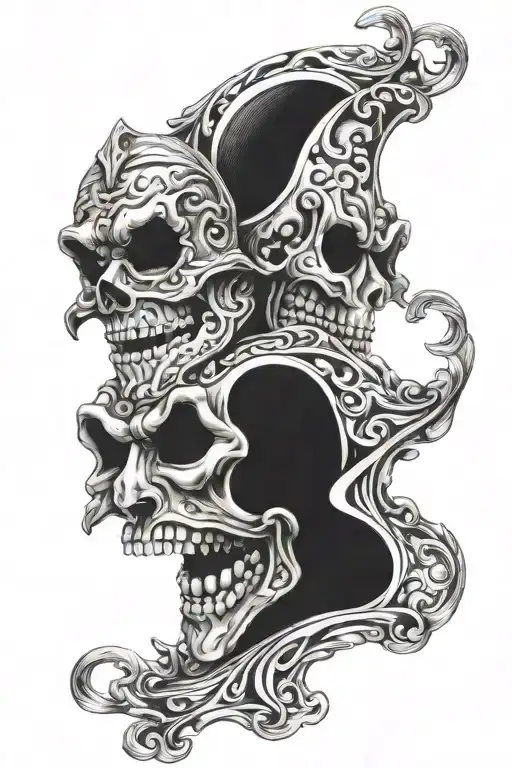 laugh now cry later tricep masks tragedy and comedy tattoo design idea
