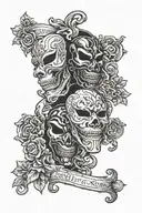 laugh now cry later tricep masks tragedy and comedy tattoo design idea