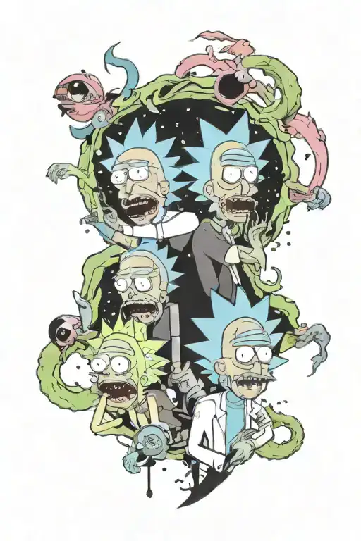 rick and morty tattoo design idea