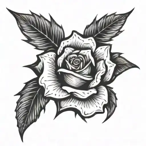cross rose thorns wrapped tattoo design idea
