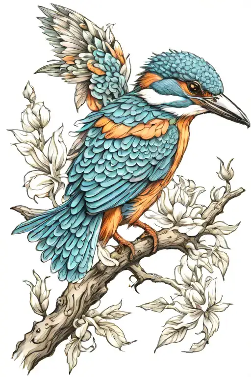 kingfisher bird tattoo design idea