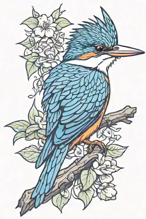 kingfisher bird tattoo design idea