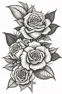 1963 impala some roses and a cross   tattoo design idea