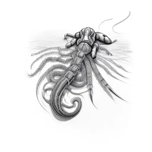 centipede long tattoo design idea