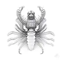 centipede long tattoo design idea