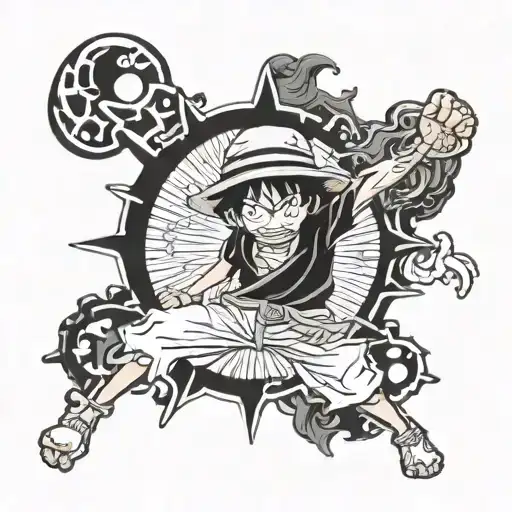 gear 5 luffy tattoo design idea