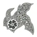 tattoo in the form of a paw with the inscription "Pet Koru" tattoo design idea