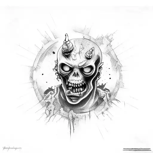 zombie medieval tattoo design idea