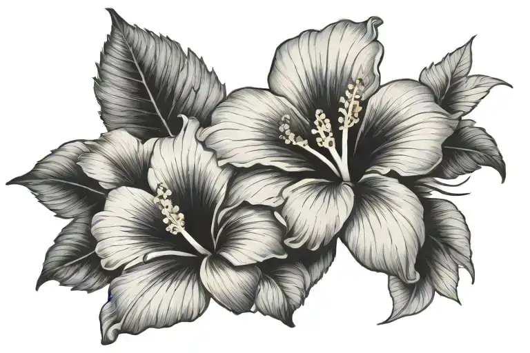 hibiscus flower , loyalty  tattoo design idea