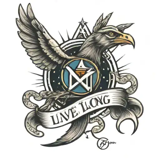 live long and prosper written vertically tattoo design idea