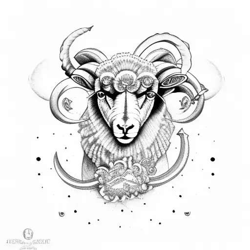 gemini sheep tattoo design idea
