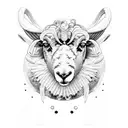 gemini sheep tattoo design idea