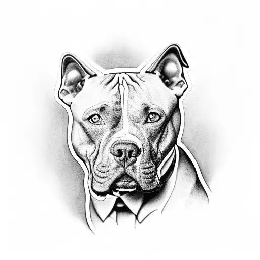 pitbull tattoo design idea