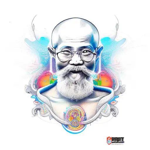 monk budist tattoo design idea