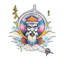 monk budist tattoo design idea