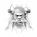 monk budist tattoo design idea