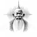 monk budist tattoo design idea