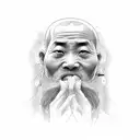 monk budist tattoo design idea