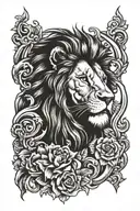 god lion tattoo design idea
