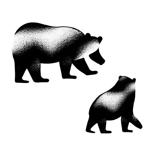 Three playing bears tattoo design idea