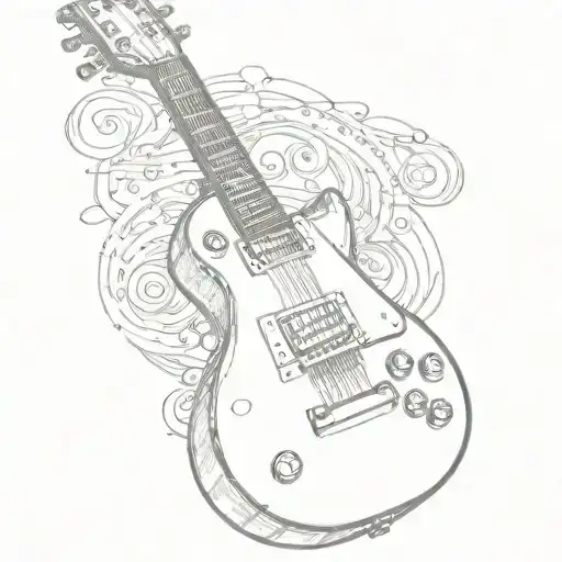 guitar les paul guitar tattoo design idea