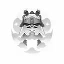 Samurai face tattoo design idea