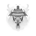 Samurai face tattoo design idea