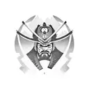 Samurai face tattoo design idea