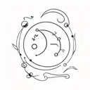 A minimalist tattoo design combining a cancer zodiac symbol with a semi colon tattoo design idea