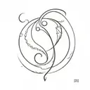 A minimalist tattoo design combining a cancer zodiac symbol with a semi colon tattoo design idea