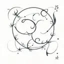 A minimalist tattoo design combining a cancer zodiac symbol with a semi colon tattoo design idea