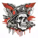 US Army Firefighter skull tattoo design idea