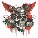 US Army Firefighter skull tattoo design idea