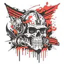 US Army Firefighter skull tattoo design idea