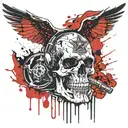 US Army Firefighter skull tattoo design idea